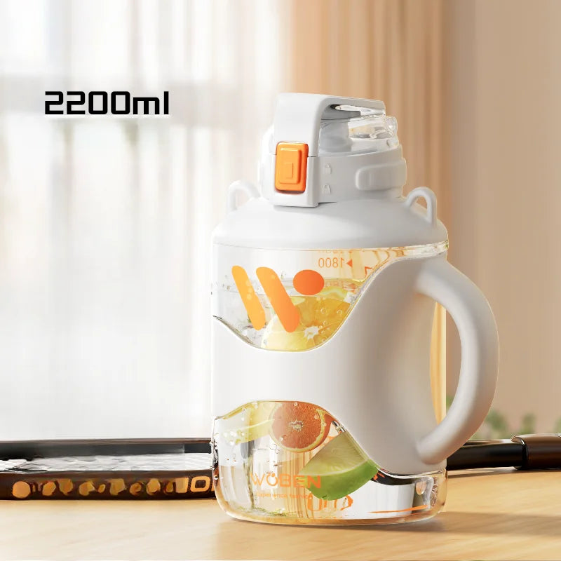 GIANXI Large Capacity Sports Kettle With Scale Portable Fitness One Key Open Lid Direct Drinking Tonton Bucket