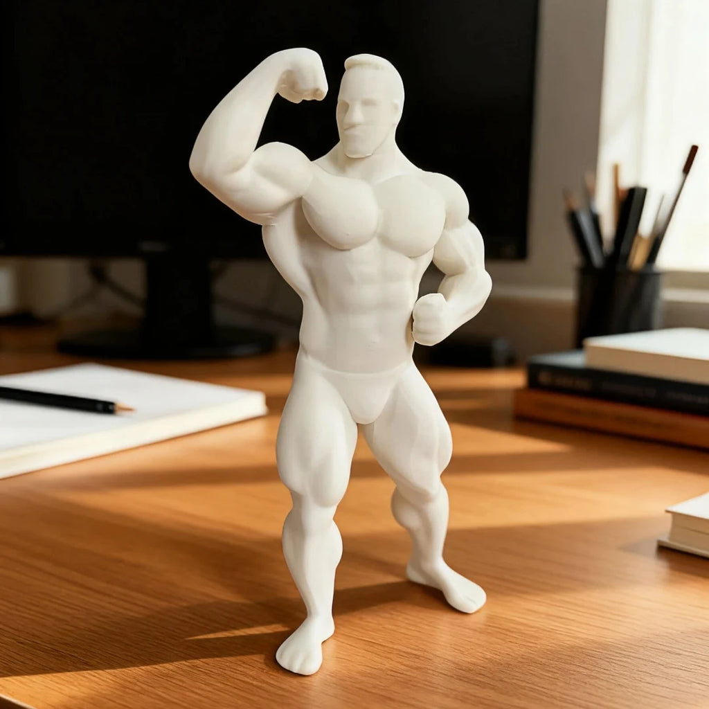 Miniature muscular man model desktop ornament; strong sense of fitness style desk decoration; home art small ornament.