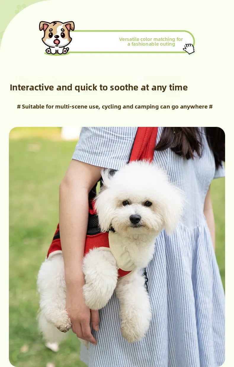 2026 New versatile Portable Pet Backpack for Outings, Dog and Cat Cotton Chest Four-Leg Backpack