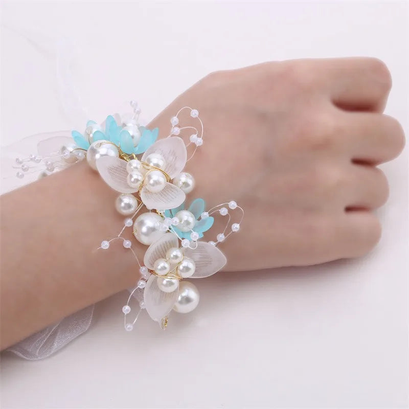 Elegant Girls Headband Imitated Pearl Hair Headdress Baby GirlsFlower Wreath Bride Garland Head Hoop Wedding Headbands Hair