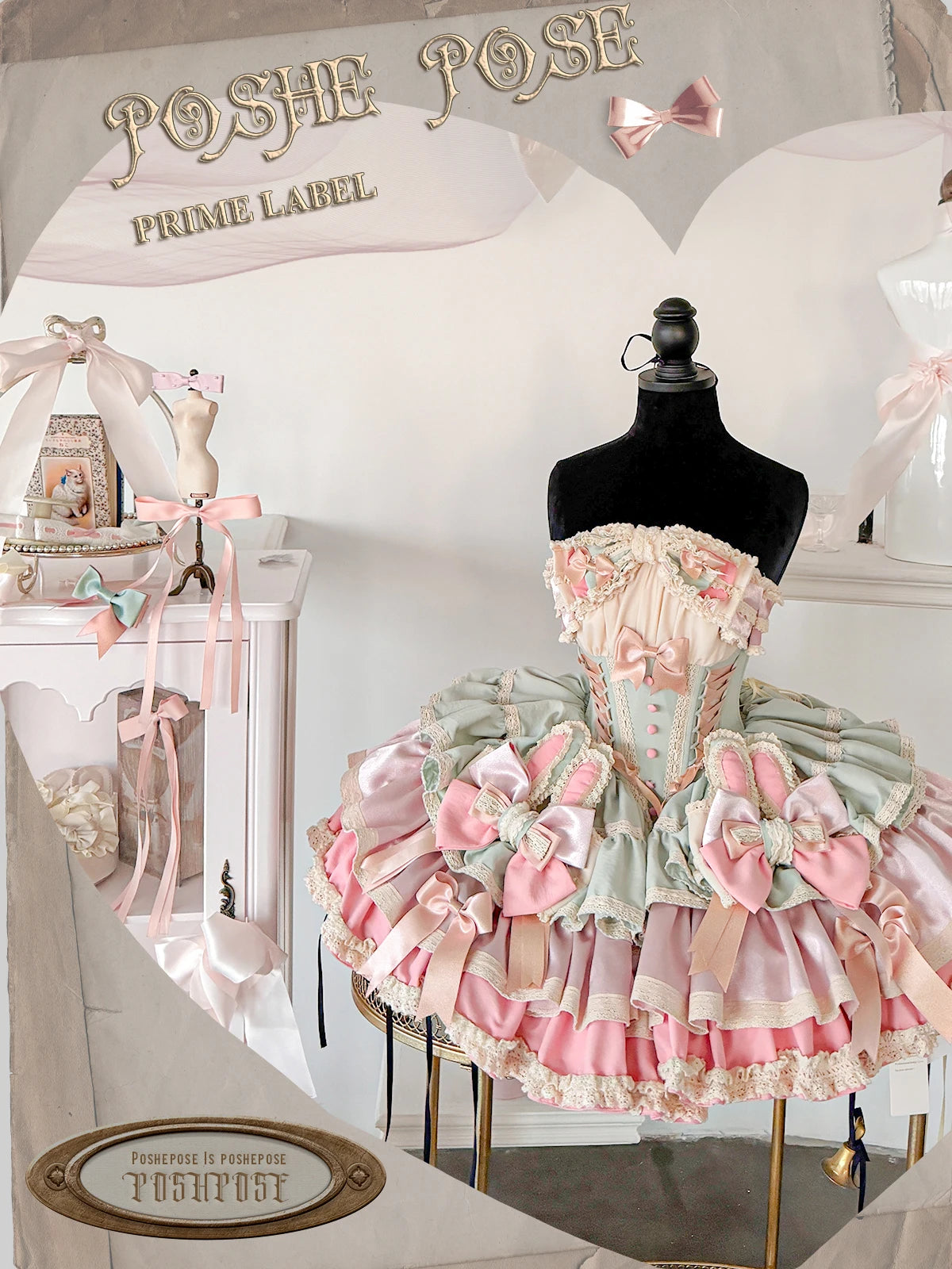 Heavy Industry Elegant Sexy Princess Birthday Dress 3D Big Bow Lace Edge Lace-up Slim Sweet Kawaii Lolita Ball Gown Dress Women