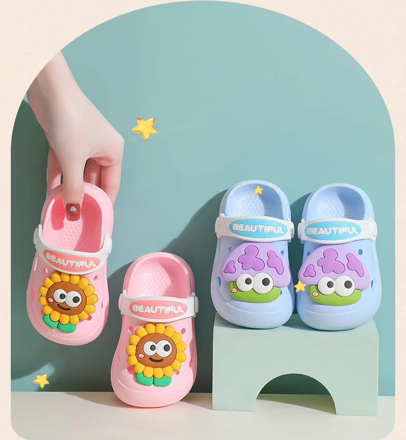Summer New Baby Slippers Indoor Non-slip Soft Bottom Comfort Fashion Cute Children's Hole Shoes Boys Girls Kid Outdoors Sandals