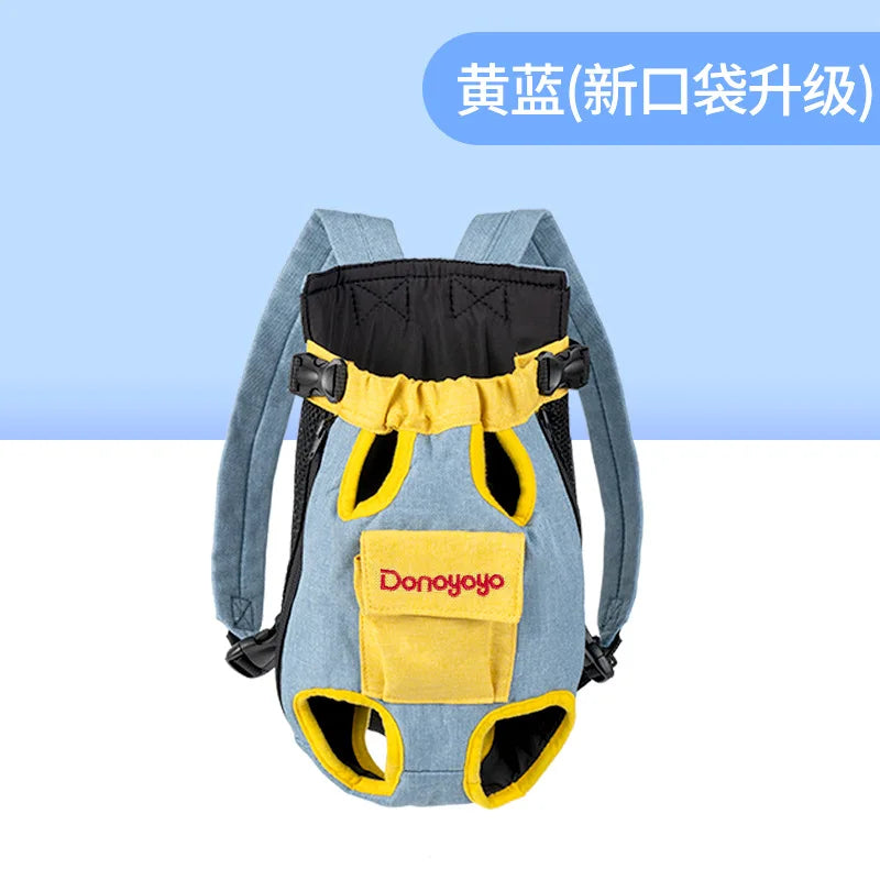 2026 New versatile Portable Pet Backpack for Outings, Dog and Cat Cotton Chest Four-Leg Backpack