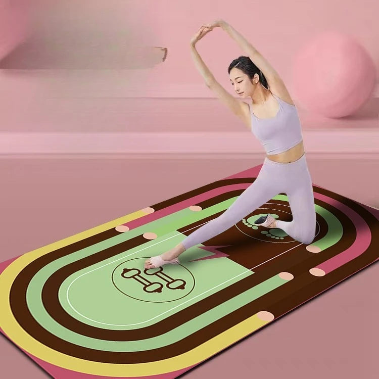 Yoga Carpet Mat Rug Double-Side Shock Absorbing Eco-friendly Colorful Ring Pattern Exercise Floor Mat for Home Decoration