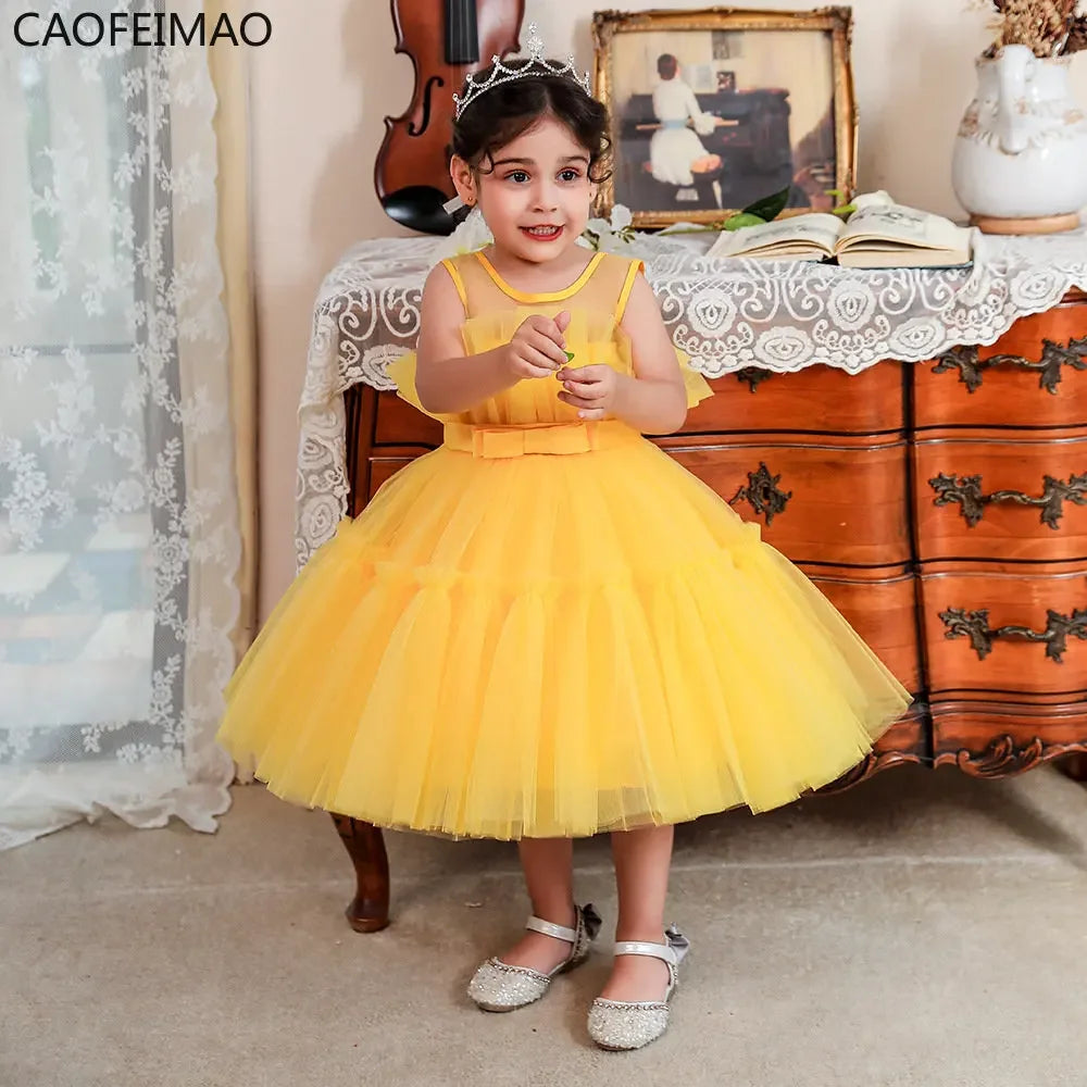 Baby Girls Clothes Toddler Kids Wedding Princess Dress Elegant Birthday Gowns Tulle Bridesmaid Evening Party Christmas Vestidos