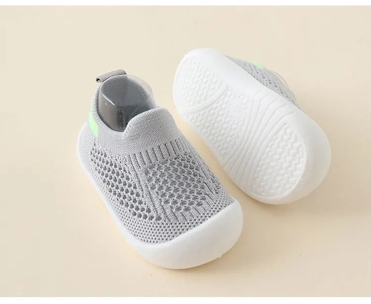 Baby Shoes Anti-slip Breathable Infant Crib Floor Socks with Rubber Sole for Children Girls Boys Mesh Shoes Soft Bottom Slippers