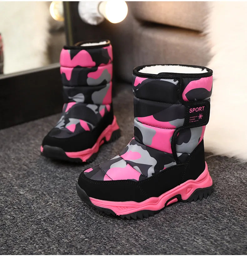 Bota Platform Kid Snow Boot 2023 Winter NewCasual Boy Cotton Shoe Warm Girl Boot Plush Ankle Boot Cotton Boot Kid Boot Girl Shoe