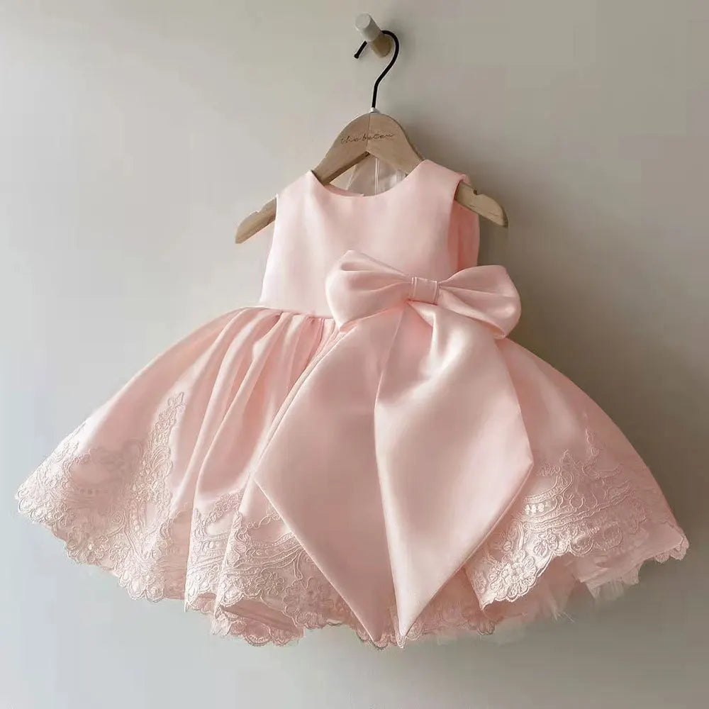 Girls Dress Baby's First Birthday Wedding Flower Girl Dress Cross-Border Pink Children's Host Piano Troupe