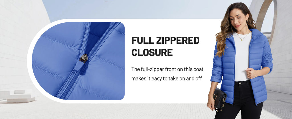 TACVASEN Winter Hooded Puffer Jacket Womens Quilted Warm Coats Casual Windbreaker Waterproof Padded Lightweight Outdoor Outwear