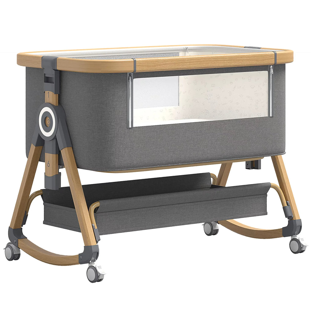Baby bed 3 in 1 Baby Crib Bedside Crib Baby Playpen 0-3 years child multi-function folding and lifting With Mosquito Net & Wheel