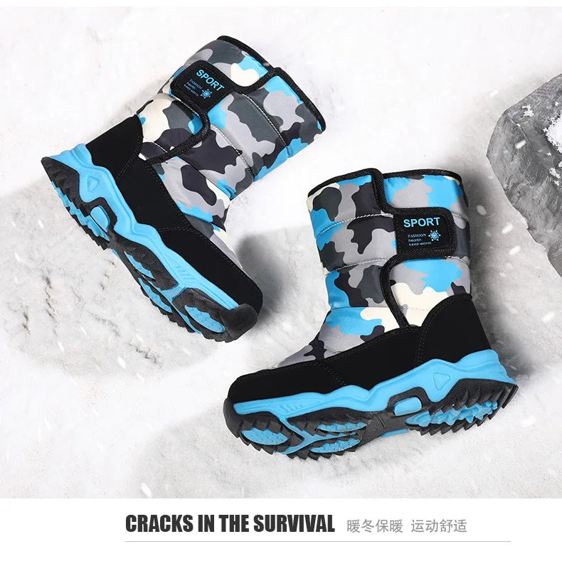 Bota Platform Kid Snow Boot 2023 Winter NewCasual Boy Cotton Shoe Warm Girl Boot Plush Ankle Boot Cotton Boot Kid Boot Girl Shoe