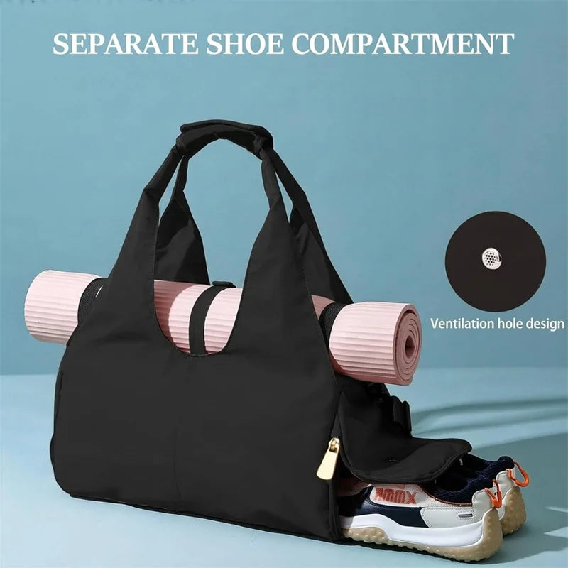 Largecapacity yoga mat bag,waterproof fitness handbagwith shoulder strap,women's and men's travel,sports,swimming, fitnesshandb
