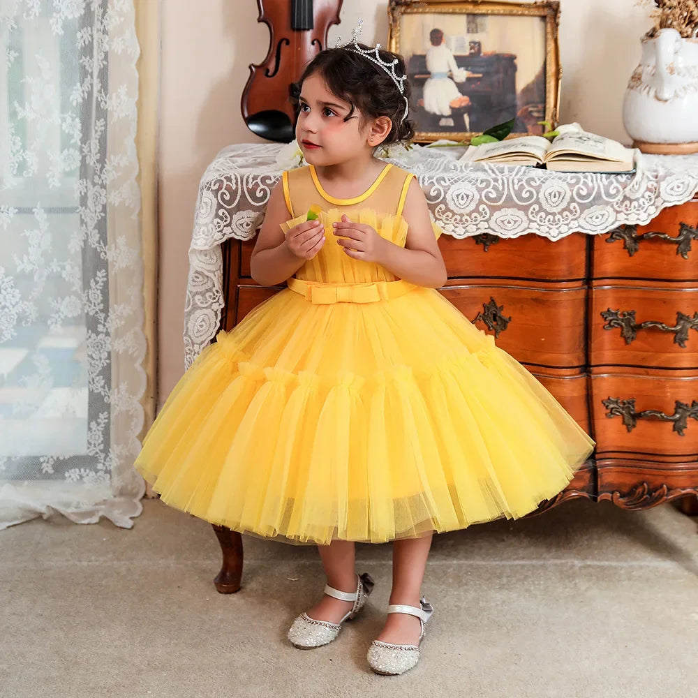 Baby Girls Clothes Toddler Kids Wedding Princess Dress Elegant Birthday Gowns Tulle Bridesmaid Evening Party Christmas Vestidos