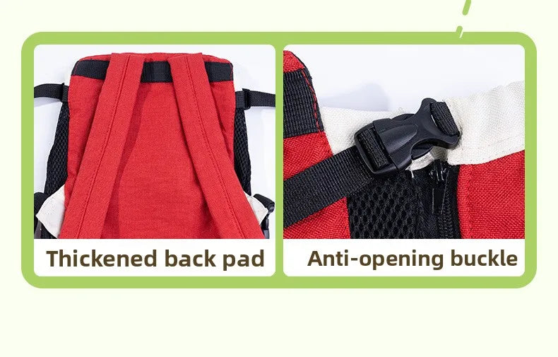 2026 New versatile Portable Pet Backpack for Outings, Dog and Cat Cotton Chest Four-Leg Backpack