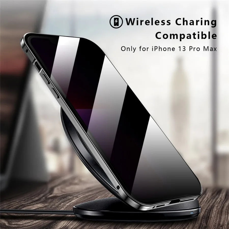 Anti-peeping Double Sided Magnetic Adsorption Case For iPhone17 16e 16 15 14 13 12 11 Pro Max XR Privacy Screen Shockproof Cover