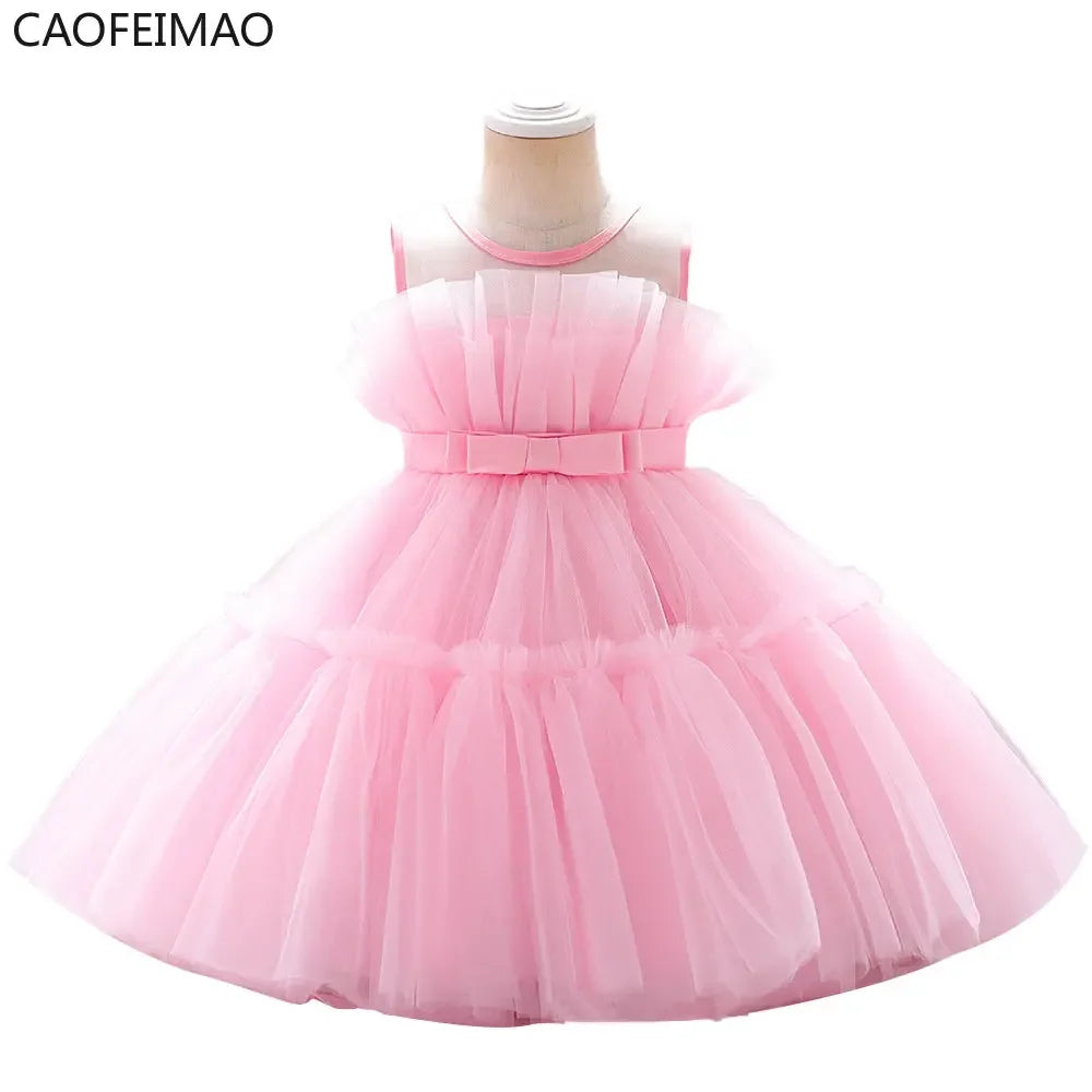 Baby Girls Clothes Toddler Kids Wedding Princess Dress Elegant Birthday Gowns Tulle Bridesmaid Evening Party Christmas Vestidos