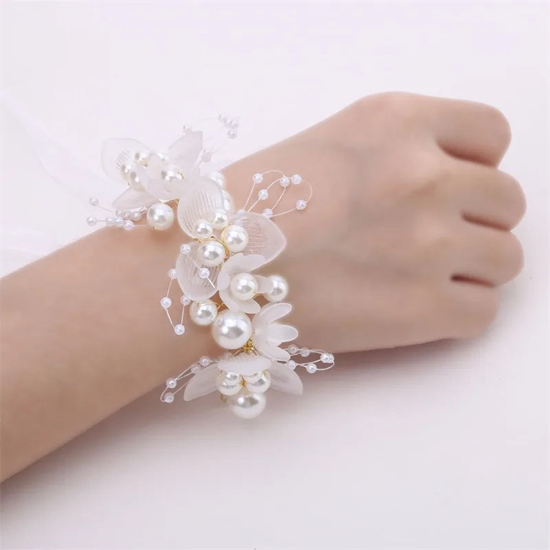 Elegant Girls Headband Imitated Pearl Hair Headdress Baby GirlsFlower Wreath Bride Garland Head Hoop Wedding Headbands Hair