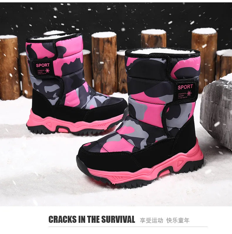 Bota Platform Kid Snow Boot 2023 Winter NewCasual Boy Cotton Shoe Warm Girl Boot Plush Ankle Boot Cotton Boot Kid Boot Girl Shoe