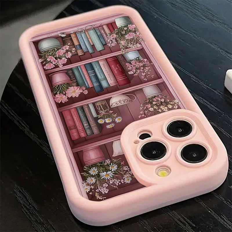 Pink Soft Shockproof Phone Case With Paintbook Design For iPhone 17 Pro Max 17 Air 16 15 14 13 12 11 XS XR X 7 8 Plus 16E Cover