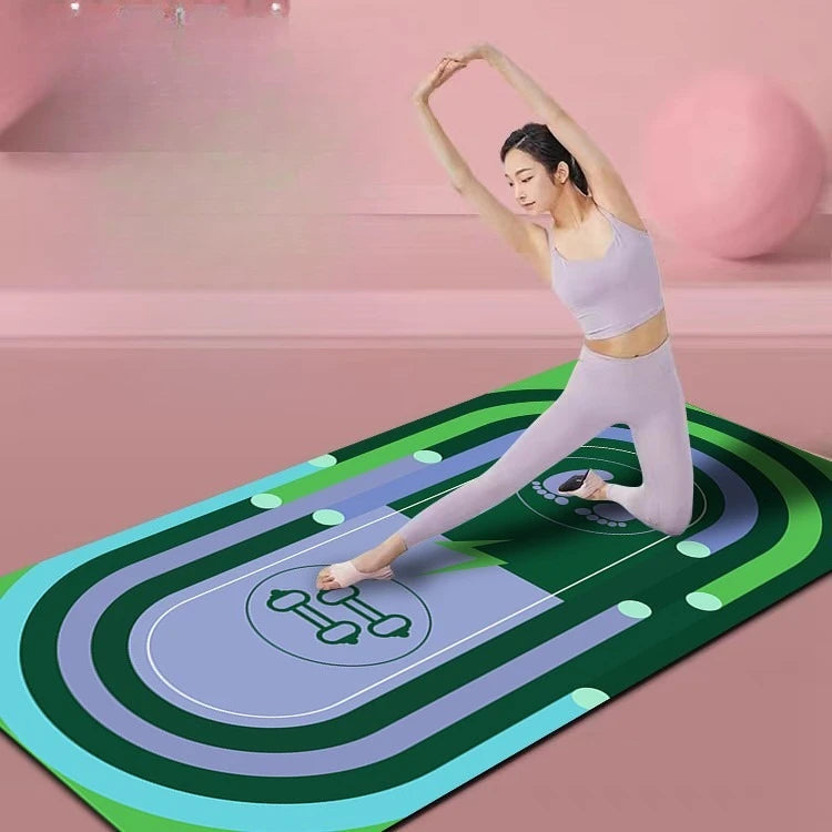 Yoga Carpet Mat Rug Double-Side Shock Absorbing Eco-friendly Colorful Ring Pattern Exercise Floor Mat for Home Decoration