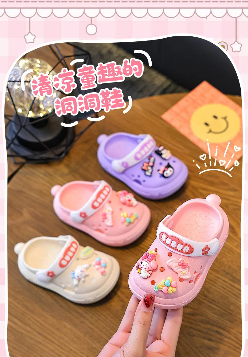 Summer New Baby Slippers Indoor Non-slip Soft Bottom Comfort Fashion Cute Children's Hole Shoes Boys Girls Kid Outdoors Sandals