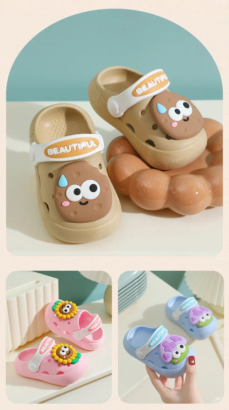 Summer New Baby Slippers Indoor Non-slip Soft Bottom Comfort Fashion Cute Children's Hole Shoes Boys Girls Kid Outdoors Sandals