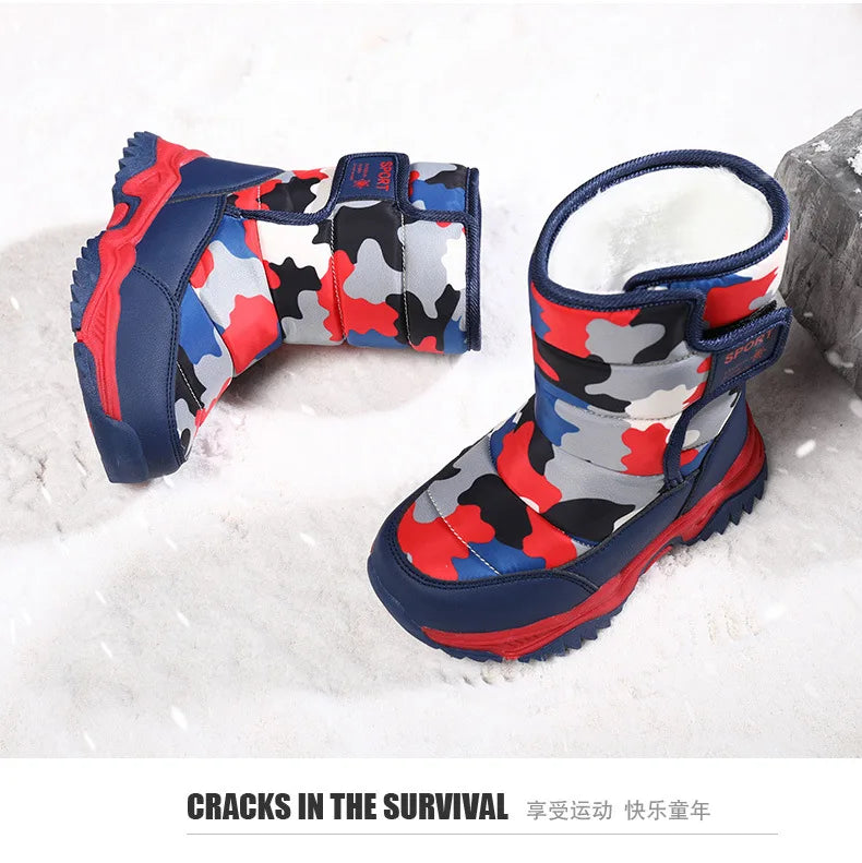 Bota Platform Kid Snow Boot 2023 Winter NewCasual Boy Cotton Shoe Warm Girl Boot Plush Ankle Boot Cotton Boot Kid Boot Girl Shoe