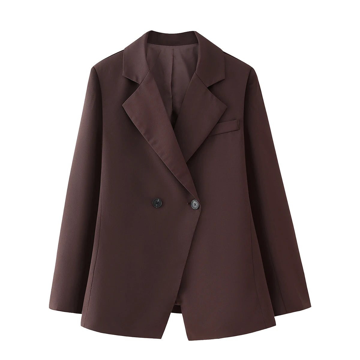 HH Women Elegant Solid Lapel Two Buttons Suit Jacket Fashion Long Sleeve Slim Short Coats 2024 New Casual Office Lady Blazer