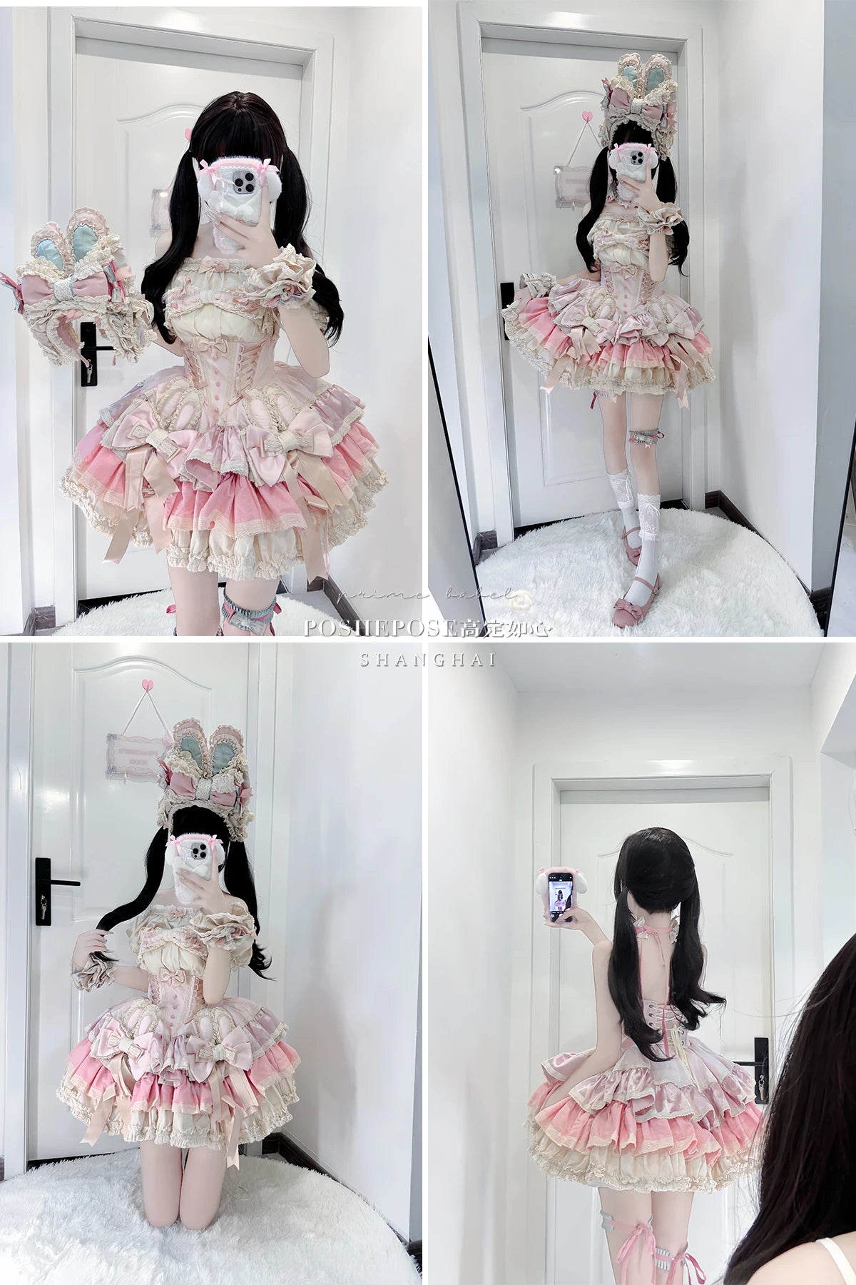 Heavy Industry Elegant Sexy Princess Birthday Dress 3D Big Bow Lace Edge Lace-up Slim Sweet Kawaii Lolita Ball Gown Dress Women