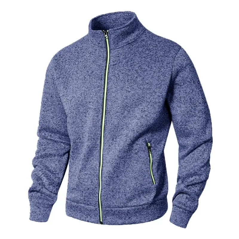 Men's Stand Collar sweatshirts casual zipper Cardigan Jacket outdoor Long Sleeve Solid Color Pullover Lightweight Streetwear