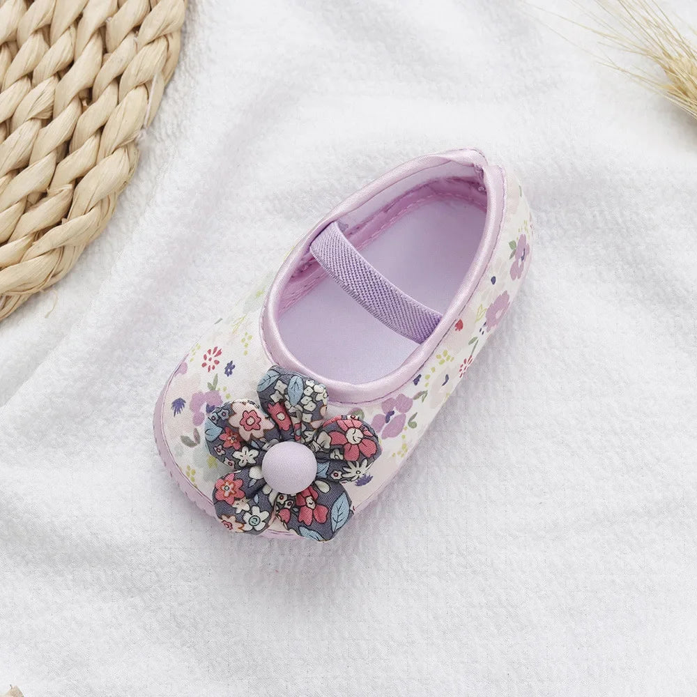 Baby Shoes for Kids Girls Colorful Flowers Princess Shoes Infant Toddler Soft Cotton Anti-slip First Walkers Shoes 0-18 Months