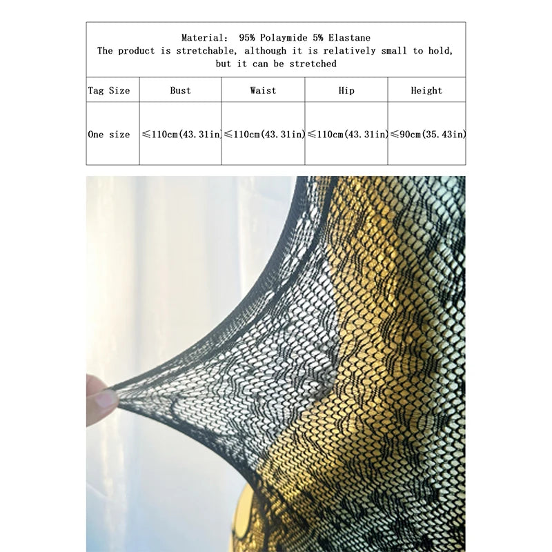 1PC Women Sexy Lingerie Sexy Fishnet Cover Up For Valentine's Day Without Bikini Hollow Out Bodycon Dress See DS033