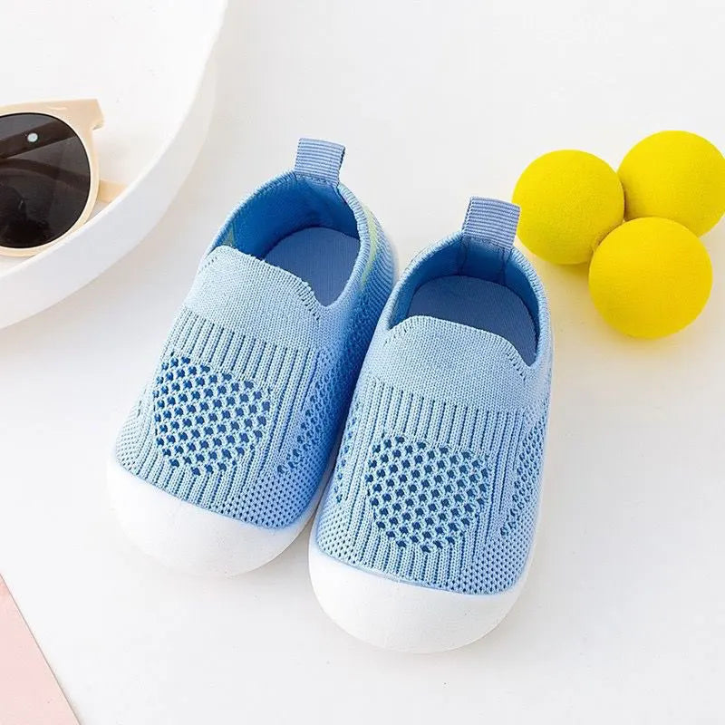 Baby Shoes Anti-slip Breathable Infant Crib Floor Socks with Rubber Sole for Children Girls Boys Mesh Shoes Soft Bottom Slippers