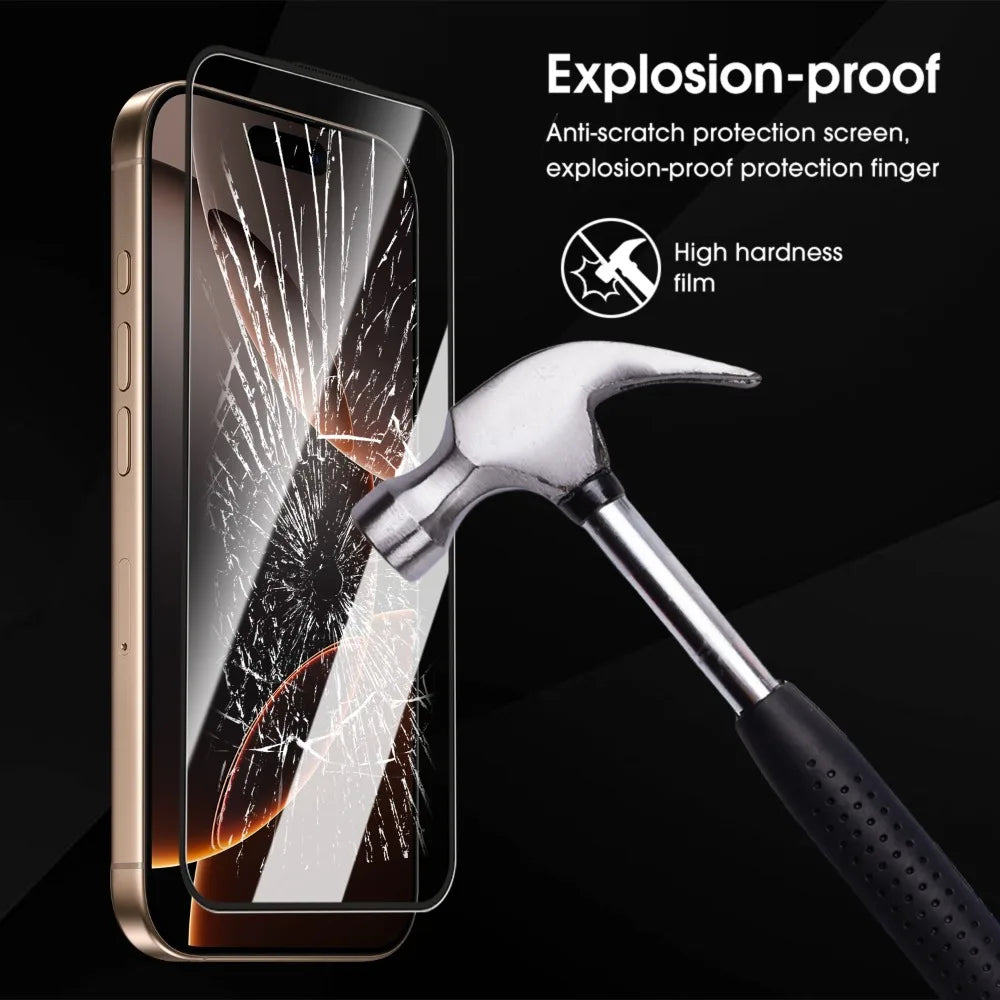 1-5Pcs Dust HD Clear Tempered Glass Screen Protector for iPhone For iPhone 17 Pro Max 16 Pro Max 17 Air 16 Plus Easy to install