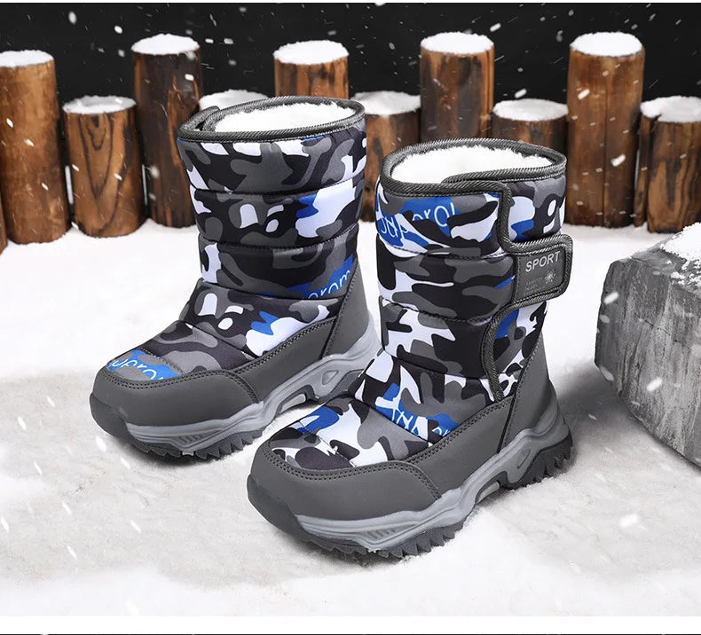 Bota Platform Kid Snow Boot 2023 Winter NewCasual Boy Cotton Shoe Warm Girl Boot Plush Ankle Boot Cotton Boot Kid Boot Girl Shoe