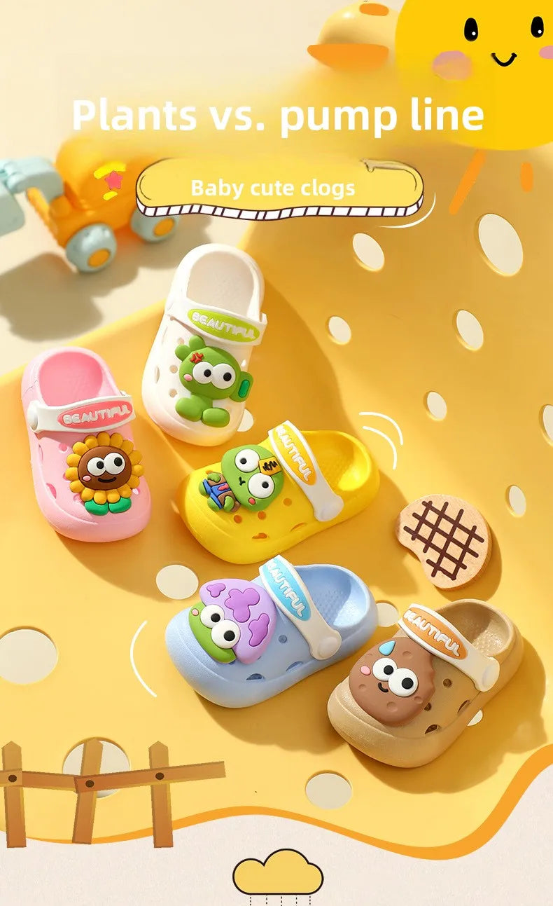 Summer New Baby Slippers Indoor Non-slip Soft Bottom Comfort Fashion Cute Children's Hole Shoes Boys Girls Kid Outdoors Sandals