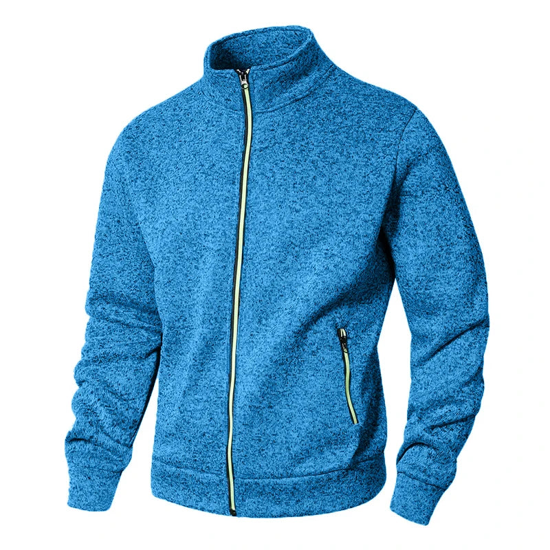 Men's Stand Collar sweatshirts casual zipper Cardigan Jacket outdoor Long Sleeve Solid Color Pullover Lightweight Streetwear