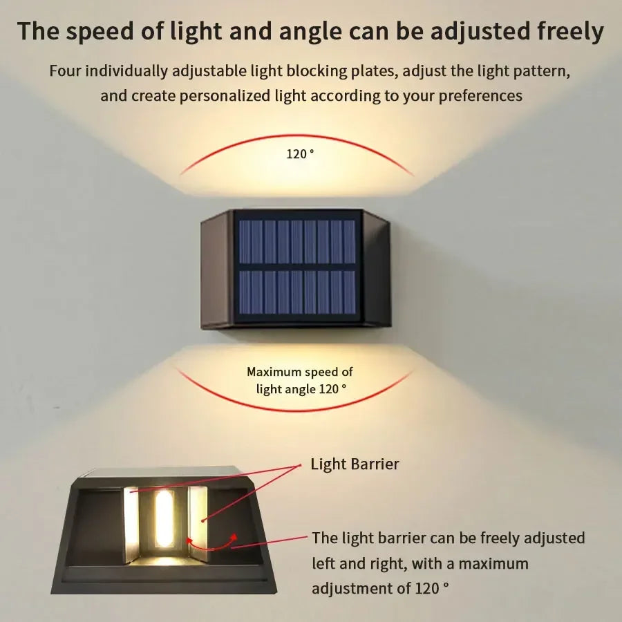 Outdoor Led Solar Light Dusk to Dawn Deck Light Garden Yard Decor Waterproof Wall Light for Garden Yard Porch Landscape Lighting