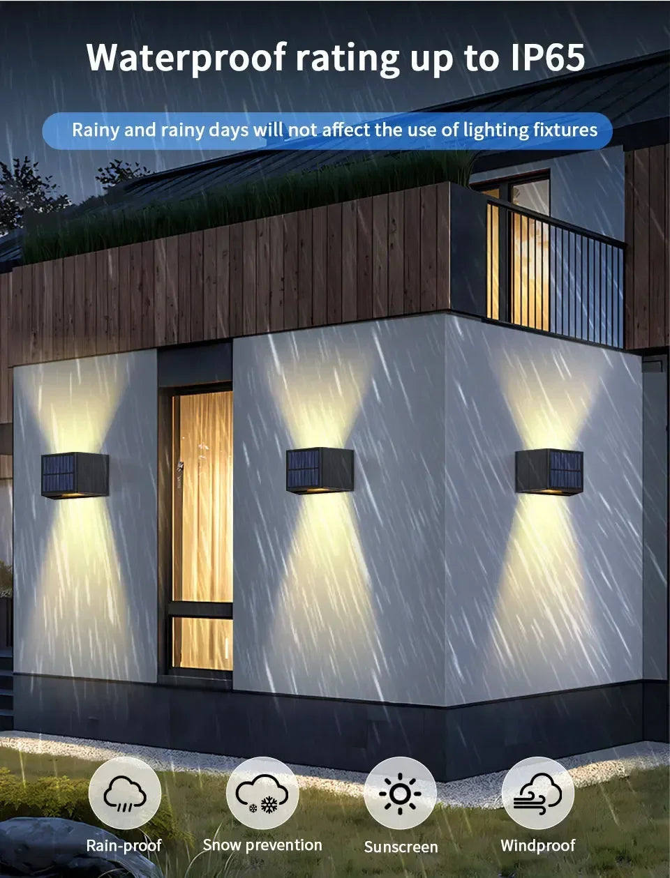 Outdoor Led Solar Light Dusk to Dawn Deck Light Garden Yard Decor Waterproof Wall Light for Garden Yard Porch Landscape Lighting