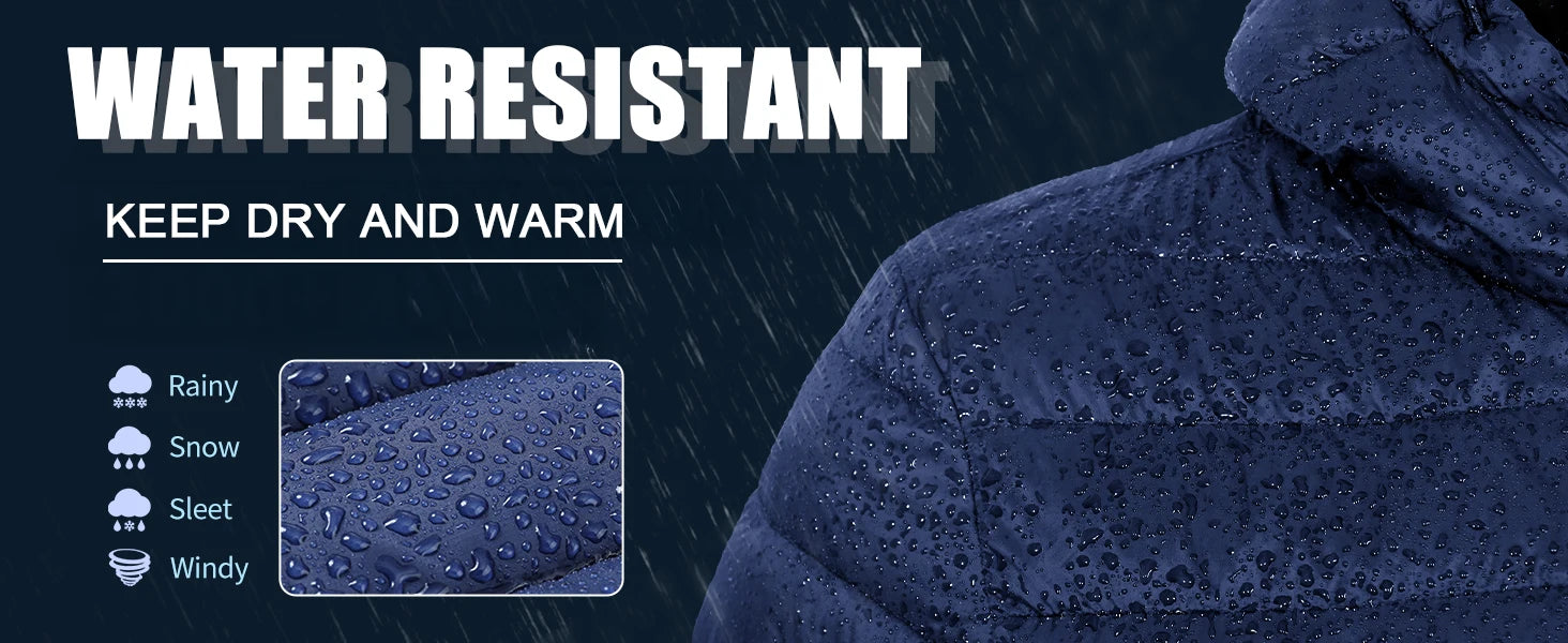 TACVASEN Winter Hooded Puffer Jacket Womens Quilted Warm Coats Casual Windbreaker Waterproof Padded Lightweight Outdoor Outwear