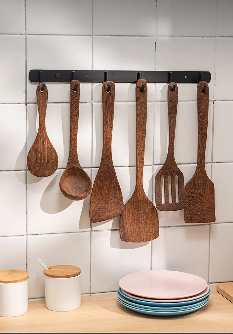Kitchen Utensils Set Non-Stick  Cookware for Kitchen Wooden Handle Soup spoon spatula Rice spoon shovel Kitchen Accessories