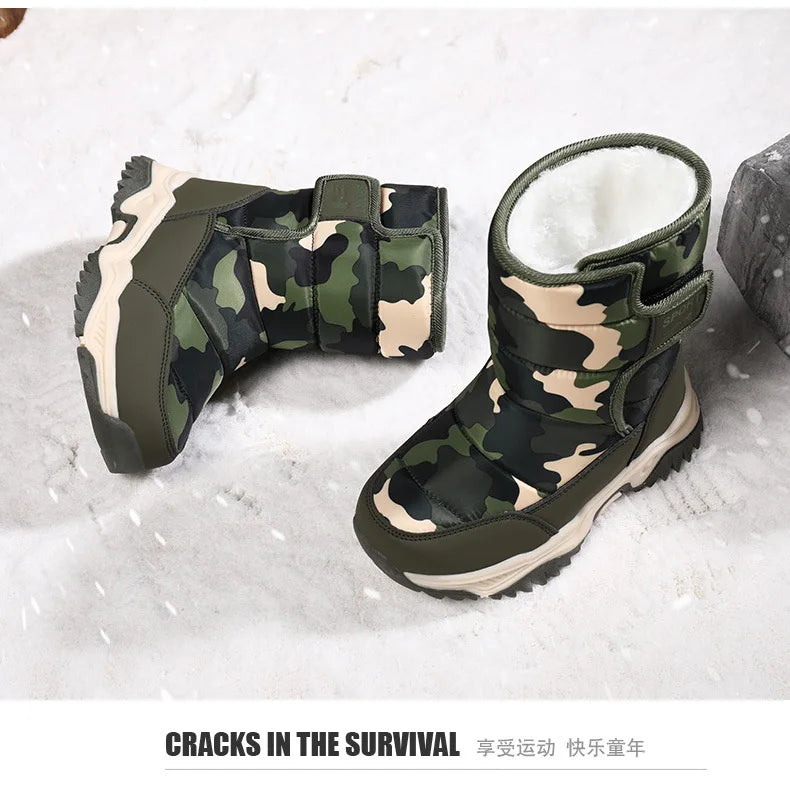 Bota Platform Kid Snow Boot 2023 Winter NewCasual Boy Cotton Shoe Warm Girl Boot Plush Ankle Boot Cotton Boot Kid Boot Girl Shoe