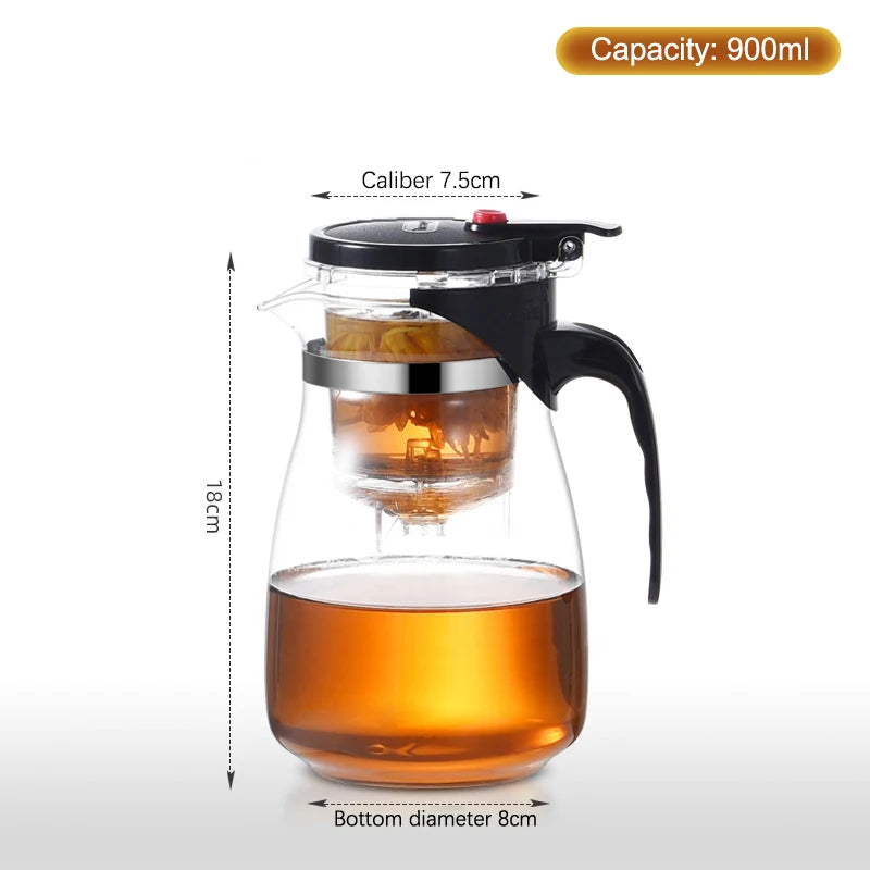 【F】Thick Durable Heat Resistant Glass Teapot Tea Infuser Filter Teawear Scented Tea Container Tea Strainer Teapot Homeware