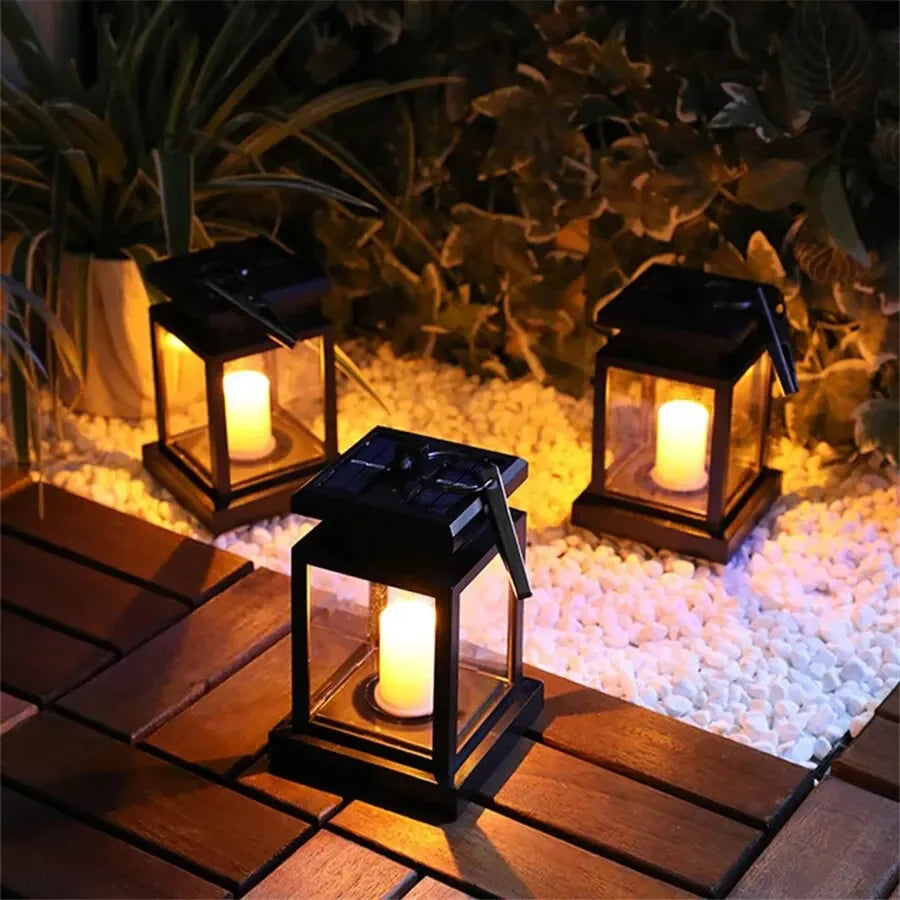 Outdoor Solar Garden Lights Solar Palace Lantern Lawn Landscape Hanging Atmosphere Candle Lamp Floor Yard Garden Decor