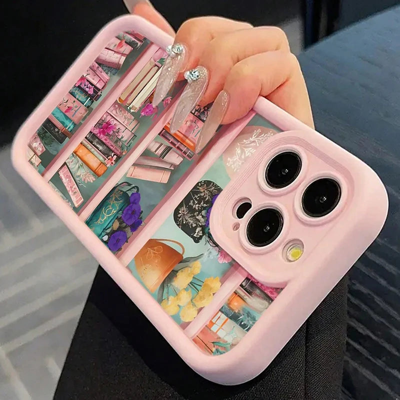 Pink Soft Shockproof Phone Case With Paintbook Design For iPhone 17 Pro Max 17 Air 16 15 14 13 12 11 XS XR X 7 8 Plus 16E Cover