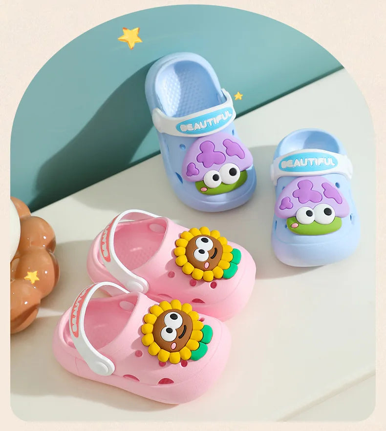 Summer New Baby Slippers Indoor Non-slip Soft Bottom Comfort Fashion Cute Children's Hole Shoes Boys Girls Kid Outdoors Sandals