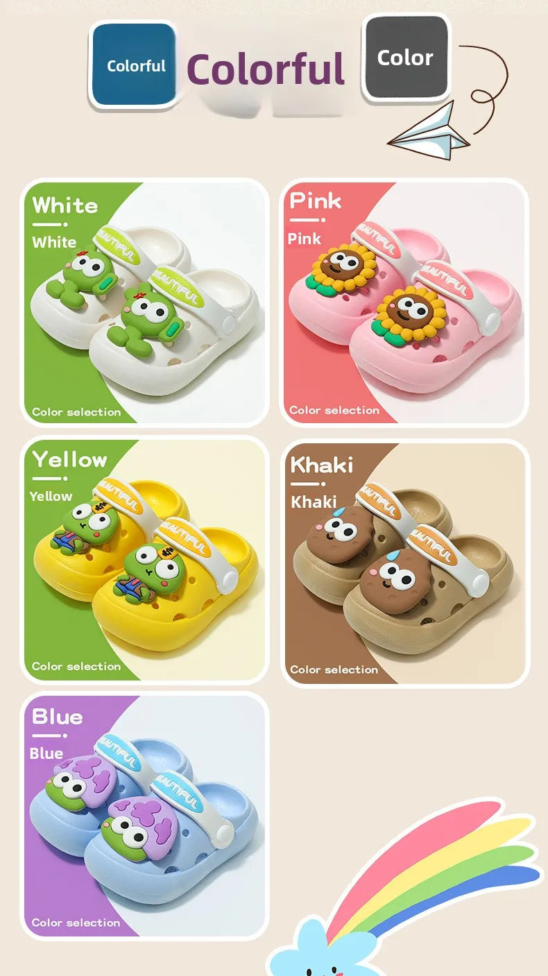 Summer New Baby Slippers Indoor Non-slip Soft Bottom Comfort Fashion Cute Children's Hole Shoes Boys Girls Kid Outdoors Sandals