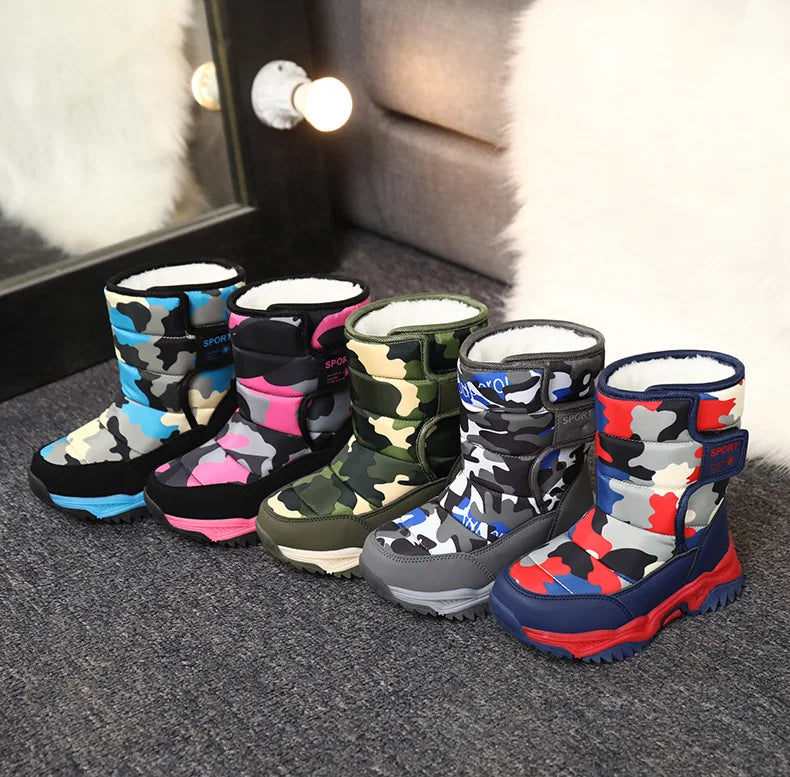 Bota Platform Kid Snow Boot 2023 Winter NewCasual Boy Cotton Shoe Warm Girl Boot Plush Ankle Boot Cotton Boot Kid Boot Girl Shoe