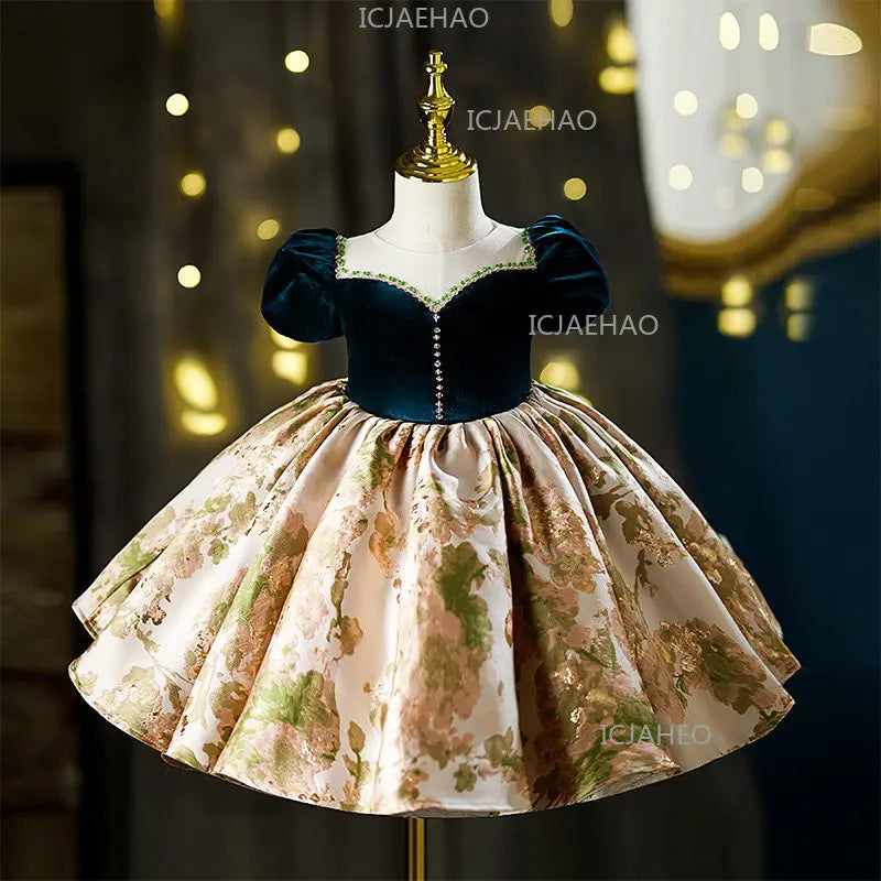 2026 Baby First Birthday Flower Girl Wedding Princess Dress Pageant Formal Kids Children Performance Evening Gown Party Outfit