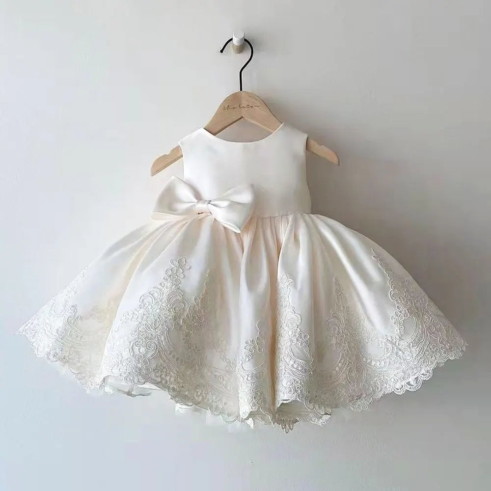 Girls Dress Baby's First Birthday Wedding Flower Girl Dress Cross-Border Pink Children's Host Piano Troupe